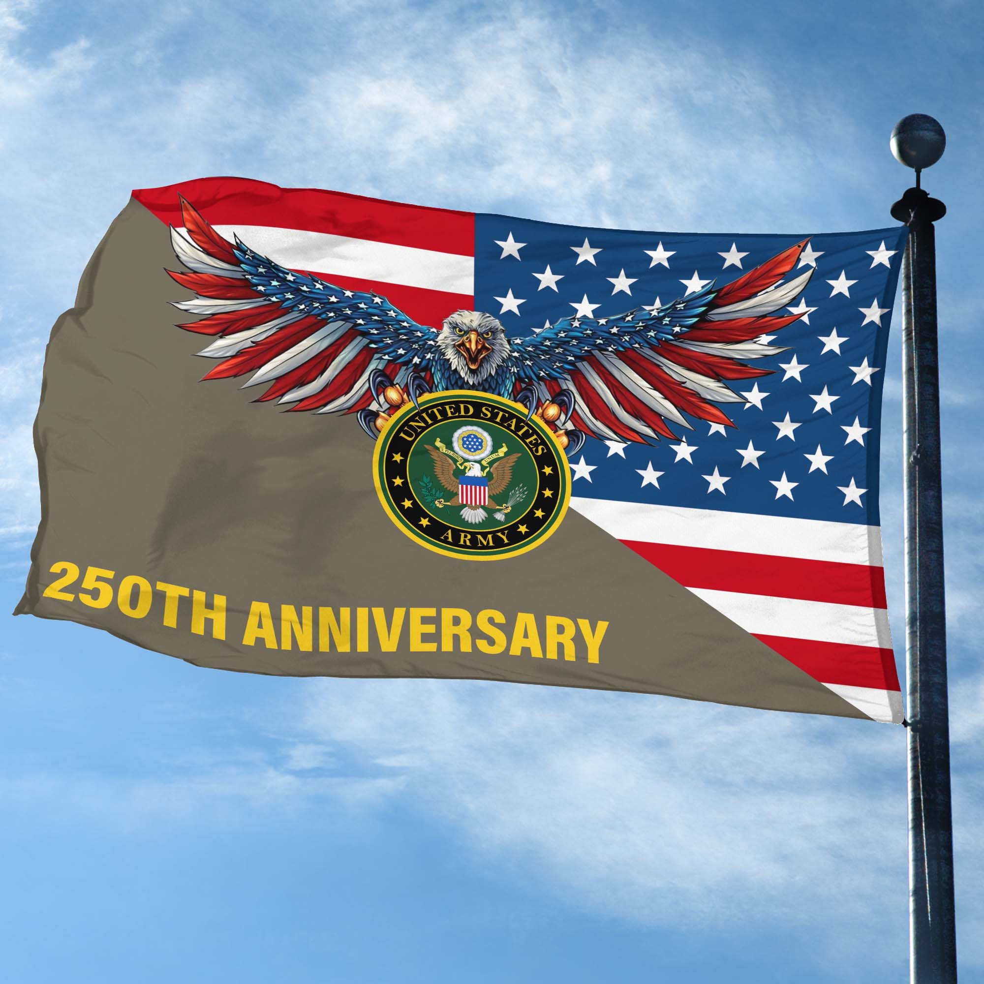Premium 250th Anniversary Of The Army Grommet Flag VPVC120059, Gifts For Army Veteran, Best Gifts On Father’s Day, Veterans Day. Premium 250th Anniversary Of The Army Grommet Flag VPVC120059, Gifts For Army Veteran, Best Gifts On Father’s Day, Veterans Day.