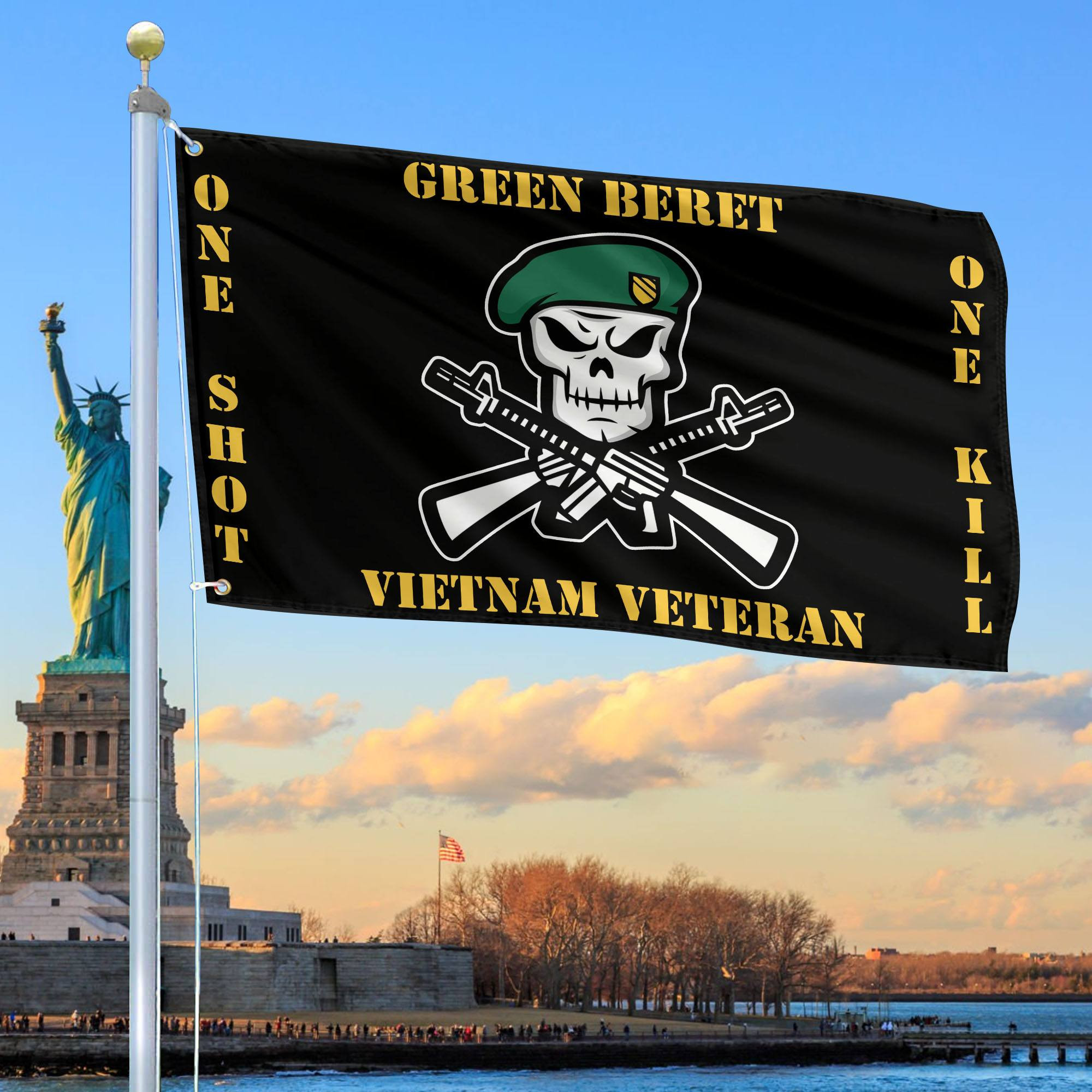 Premium Green Beret Vietnam Veteran Grommet Flag CPVC050911, Best Gifts On Father’s Day, Independence Day, Veterans Day. Premium Green Beret Vietnam Veteran Grommet Flag CPVC050911, Best Gifts On Father’s Day, Independence Day, Veterans Day.