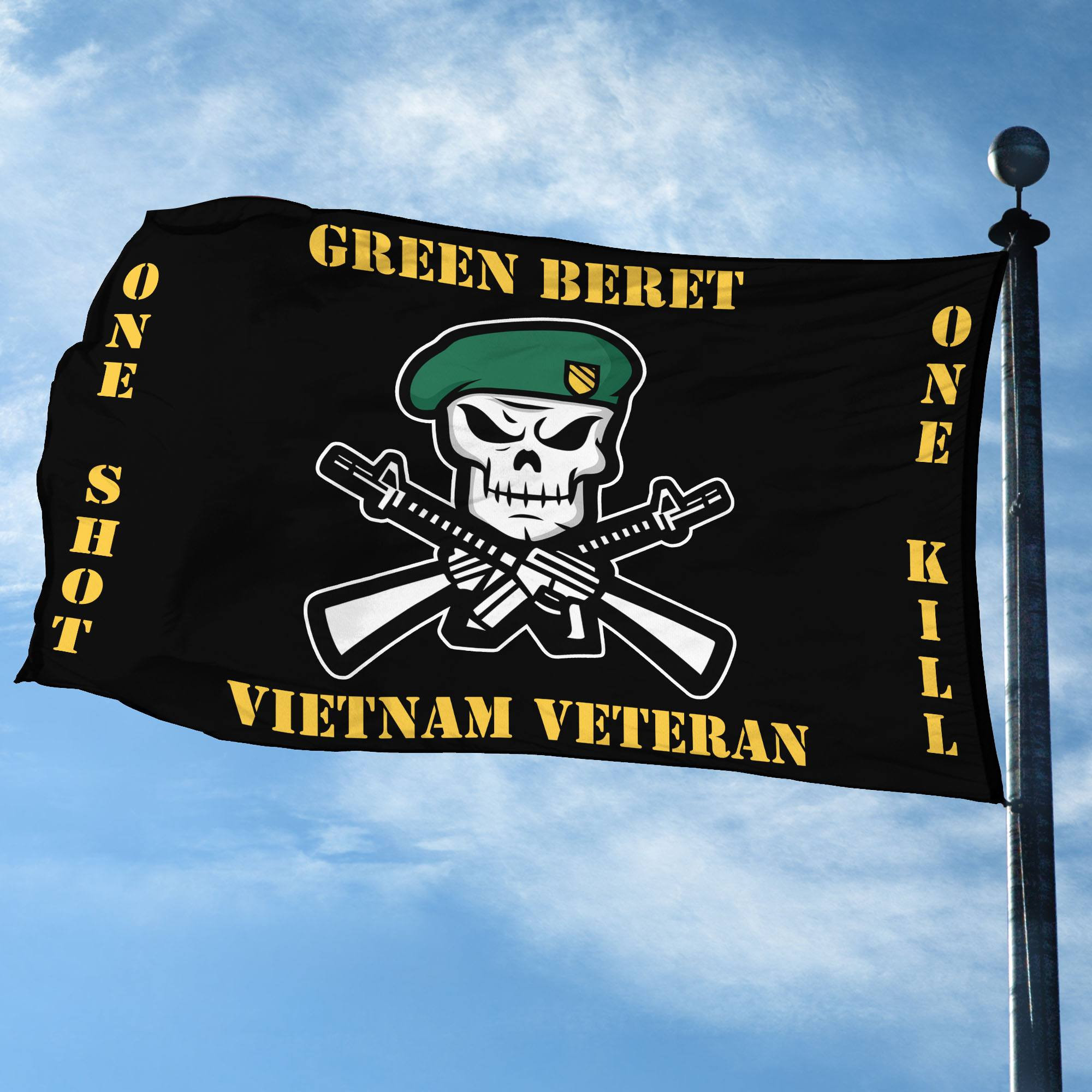 Premium Green Beret Vietnam Veteran Grommet Flag CPVC050911, Best Gifts On Father’s Day, Independence Day, Veterans Day. Premium Green Beret Vietnam Veteran Grommet Flag CPVC050911, Best Gifts On Father’s Day, Independence Day, Veterans Day.