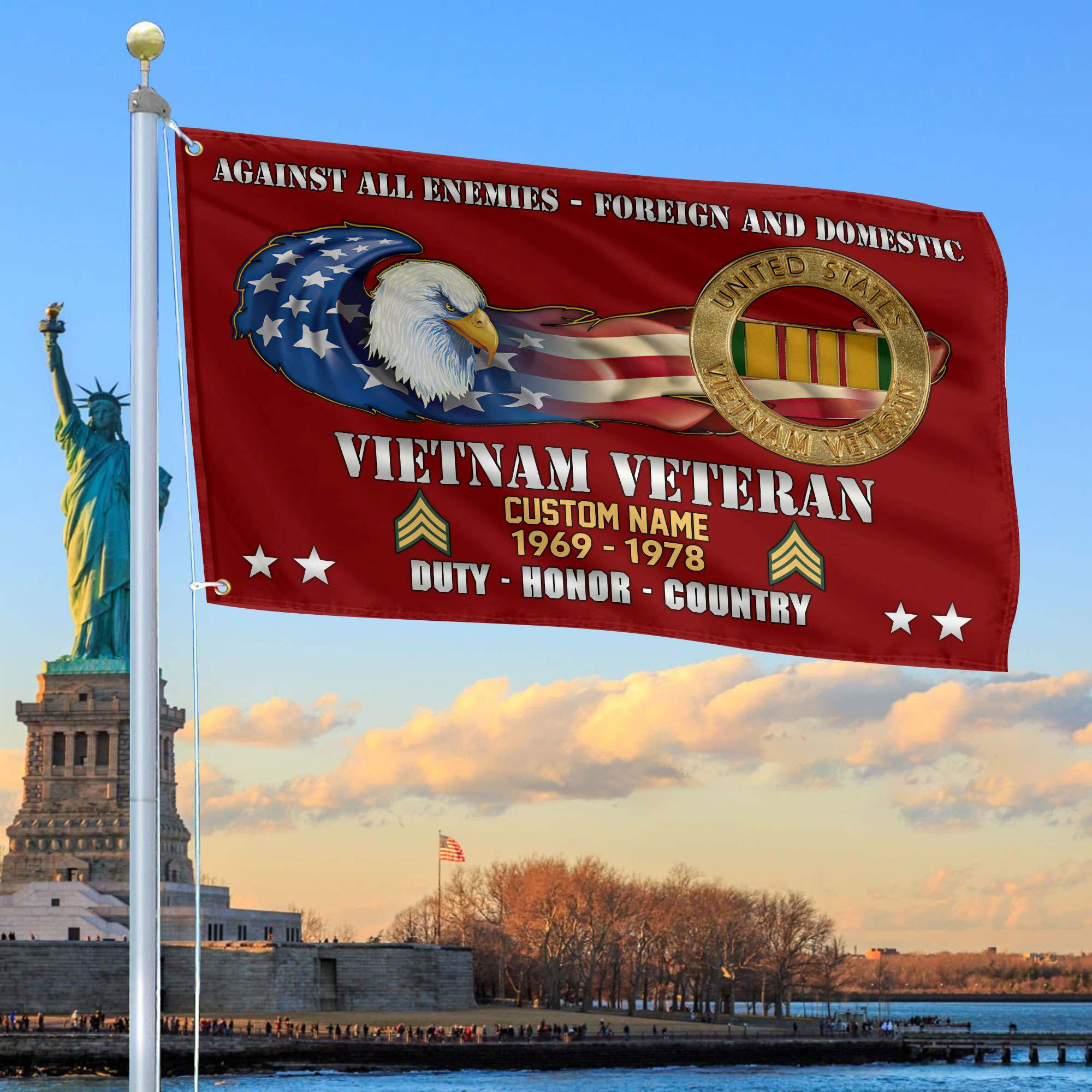 Unique Custom Name, Rank, Year, Vietnam Veteran Grommet Flag VPVC108006, Gift For Vietnam Veteran, Gifts For Dad, For Husband, Best Gifts On Father’s Day, Independence Day, Veterans Day. Unique Custom Name, Rank, Year, Vietnam Veteran Grommet Flag VPVC108006, Gift For Vietnam Veteran, Gifts For Dad, For Husband, Best Gifts On Father’s Day, Independence Day, Veterans Day.