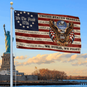 Premium Custom US Seabees Grommet Flag VPVC120152, Gifts For Seabees Veteran, Best Gifts On Independence Day, Veterans Day.