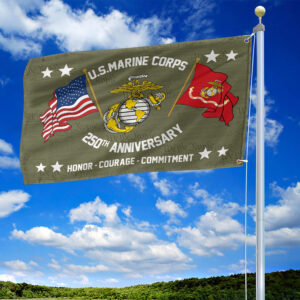 Premium USMC Grommet Flag VPVC120052, 250th Anniversary Marine Corps Flag, Gifts For Marine Veteran, Best Gifts On Father's Day, Veterans Day. 1 1753501771845.jpg