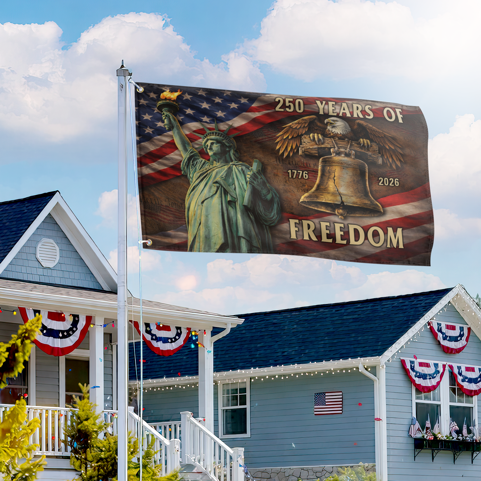 Premium America 250th Anniversary Grommet Flag VPVC120179, America 250th Flag, America 250th Birthday, Best Gifts On Independence Day, Veterans Day. Premium America 250th Anniversary Grommet Flag VPVC120179, America 250th Flag, America 250th Birthday, Best Gifts On Independence Day, Veterans Day.