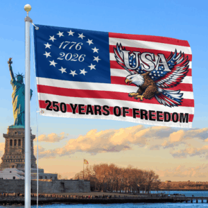 Premium America 250th Anniversary Grommet Flag VPVC120119, America 250th Flag, America 250th Birthday, Best Gifts On Independence Day, Veterans Day.