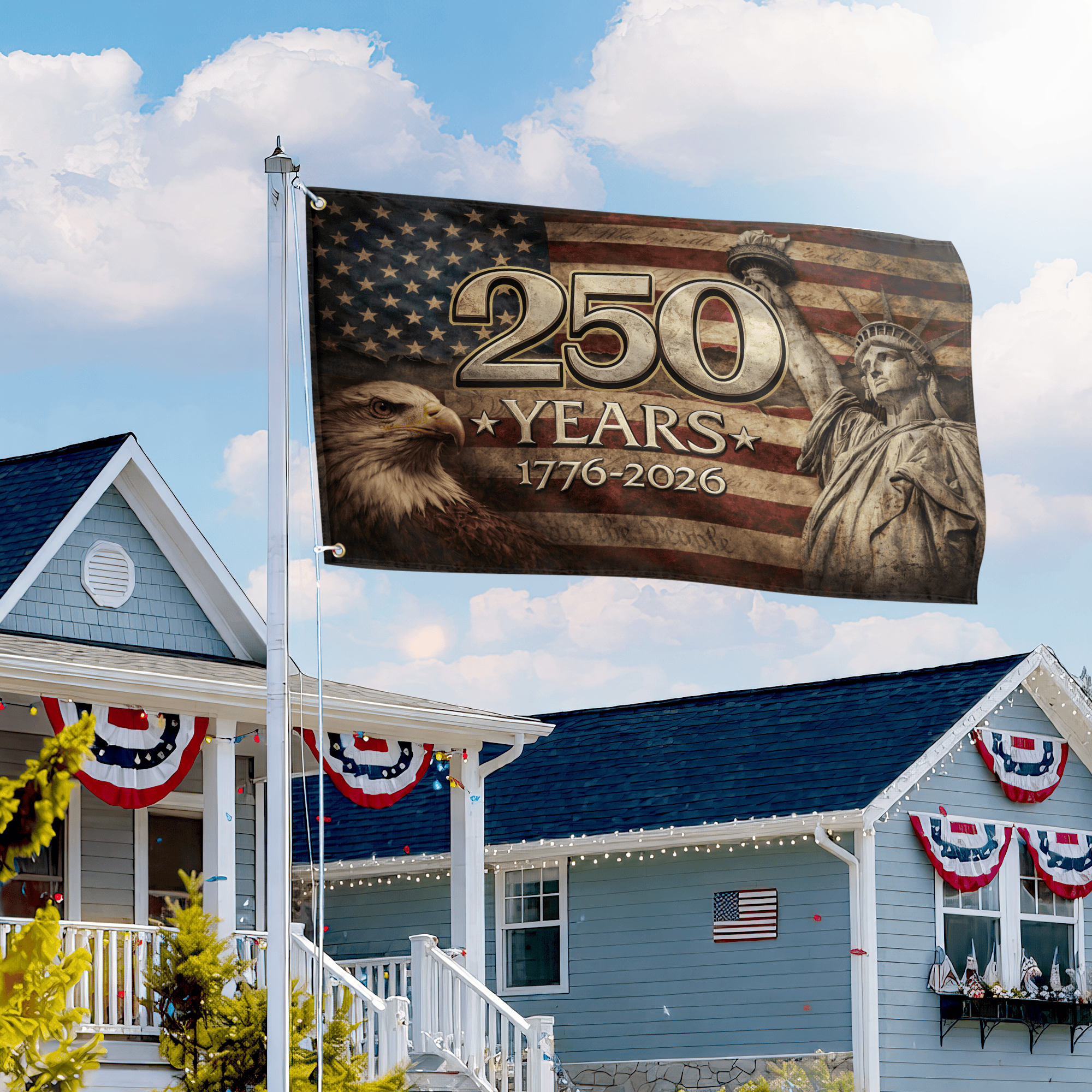 Premium America 250th Anniversary Grommet Flag VPVC120178, America 250th Flag, America 250th Birthday, Best Gifts On Independence Day, Veterans Day. Premium America 250th Anniversary Grommet Flag VPVC120178, America 250th Flag, America 250th Birthday, Best Gifts On Independence Day, Veterans Day.