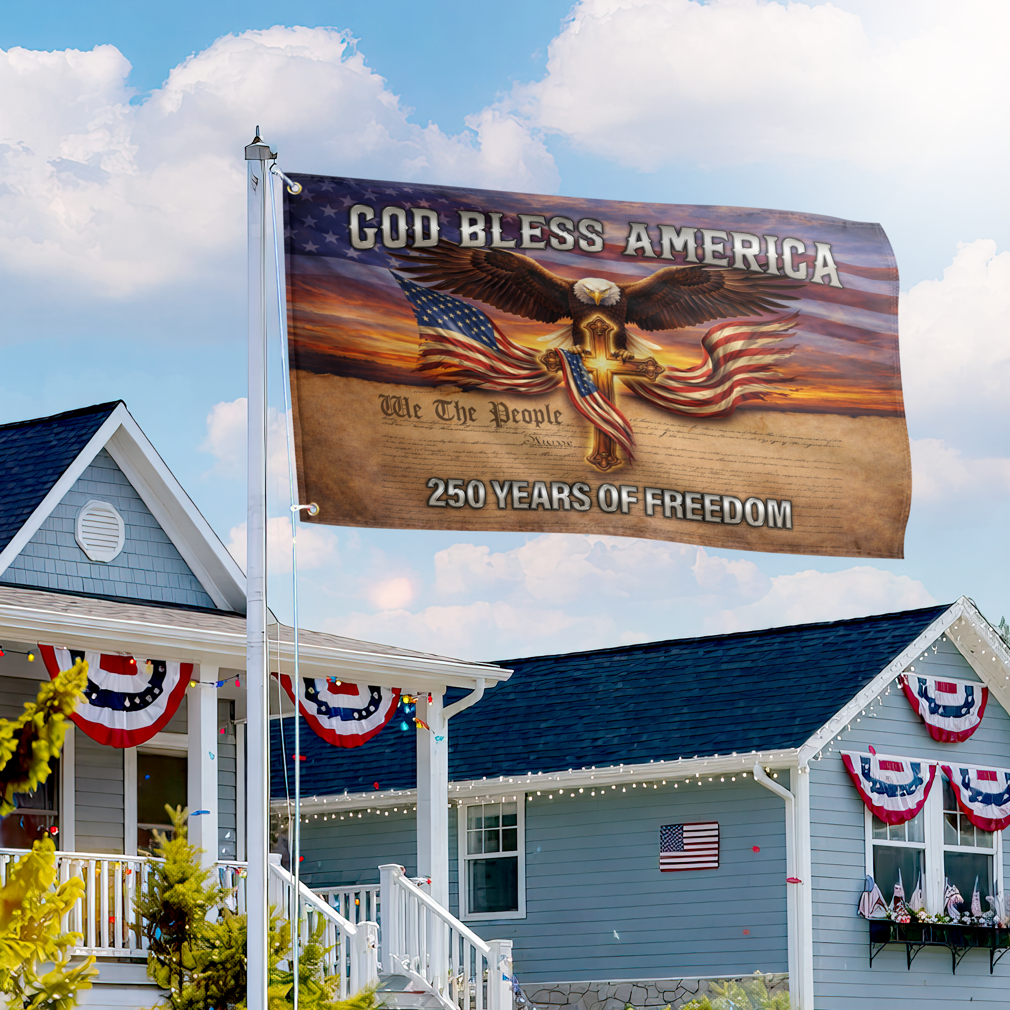 Premium America 250th Anniversary Grommet Flag VPVC120168, America 250th Flag, America 250th Birthday, Best Gifts On Independence Day, Veterans Day. Premium America 250th Anniversary Grommet Flag VPVC120168, America 250th Flag, America 250th Birthday, Best Gifts On Independence Day, Veterans Day.