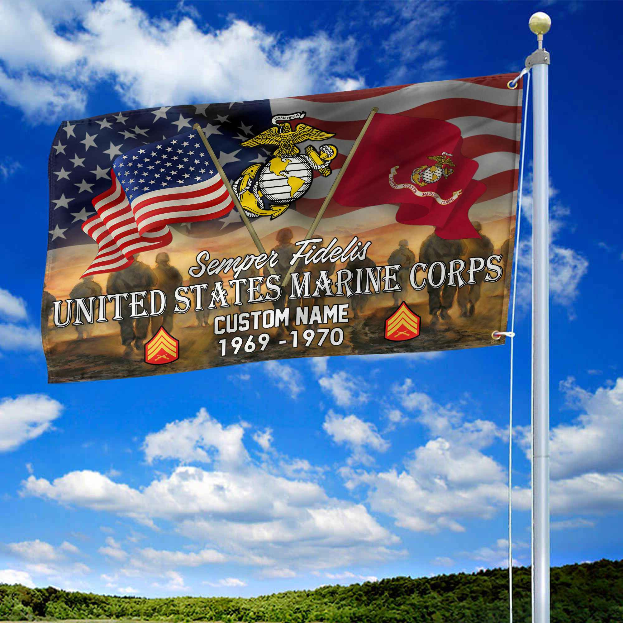 Unique Custom Name, Rank, Year, USMC Grommet Flag VPVC109103, Gifts For Marine Veteran, Gifts For Dad, For Husband, Best Gifts On Father’s Day, Independence Day, Veterans Day. Unique Custom Name, Rank, Year, USMC Grommet Flag VPVC109103, Gifts For Marine Veteran, Gifts For Dad, For Husband, Best Gifts On Father’s Day, Independence Day, Veterans Day.