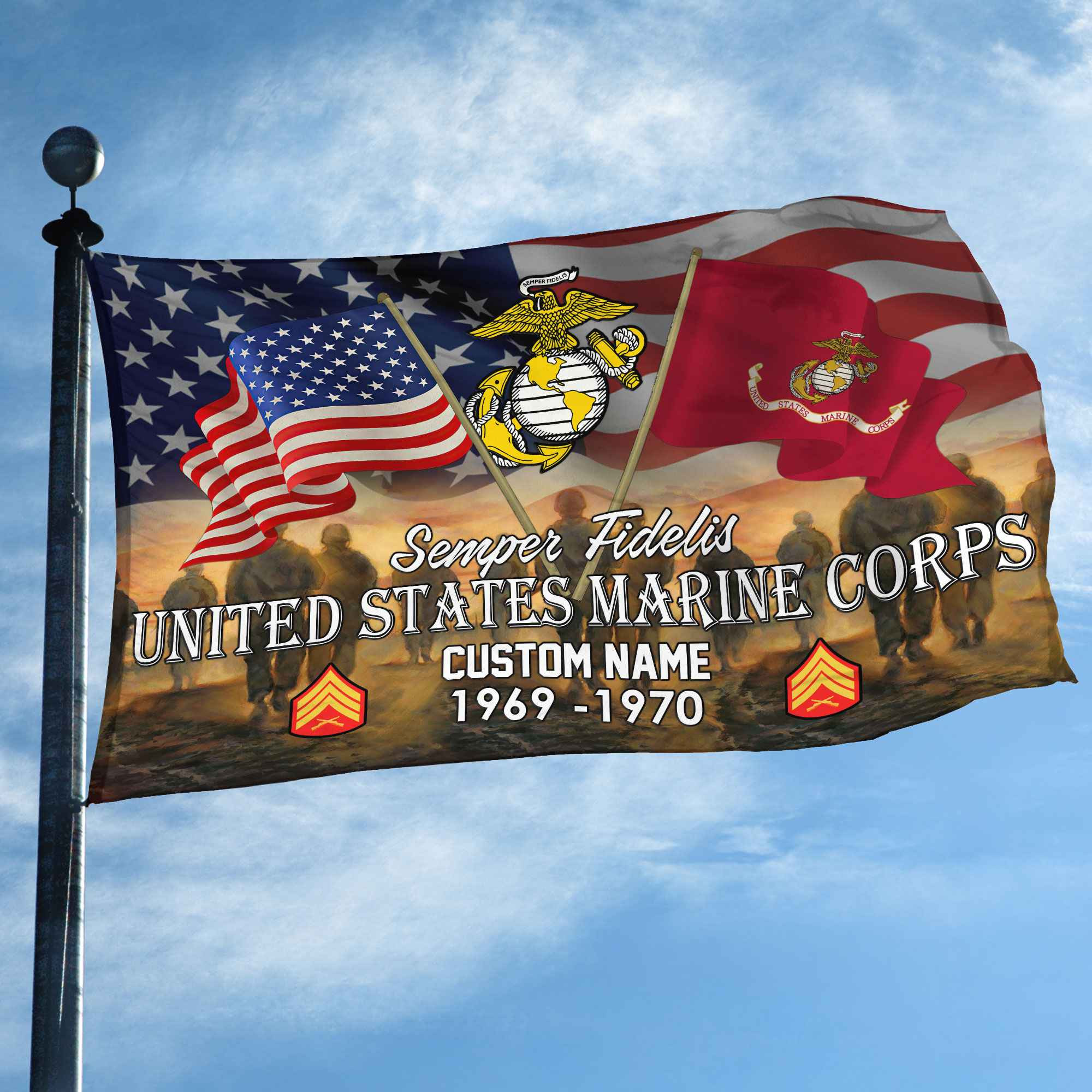 Unique Custom Name, Rank, Year, USMC Grommet Flag VPVC109103, Gifts For Marine Veteran, Gifts For Dad, For Husband, Best Gifts On Father’s Day, Independence Day, Veterans Day. Unique Custom Name, Rank, Year, USMC Grommet Flag VPVC109103, Gifts For Marine Veteran, Gifts For Dad, For Husband, Best Gifts On Father’s Day, Independence Day, Veterans Day.