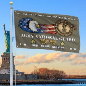 Unique Custom Name, Rank, Year, Army National Guard Grommet Flag VPVC108008, Gift For Army National Guard Veteran, Gifts For Dad, For Husband, Best Gifts On Father’s Day, Independence Day, Veterans Day.