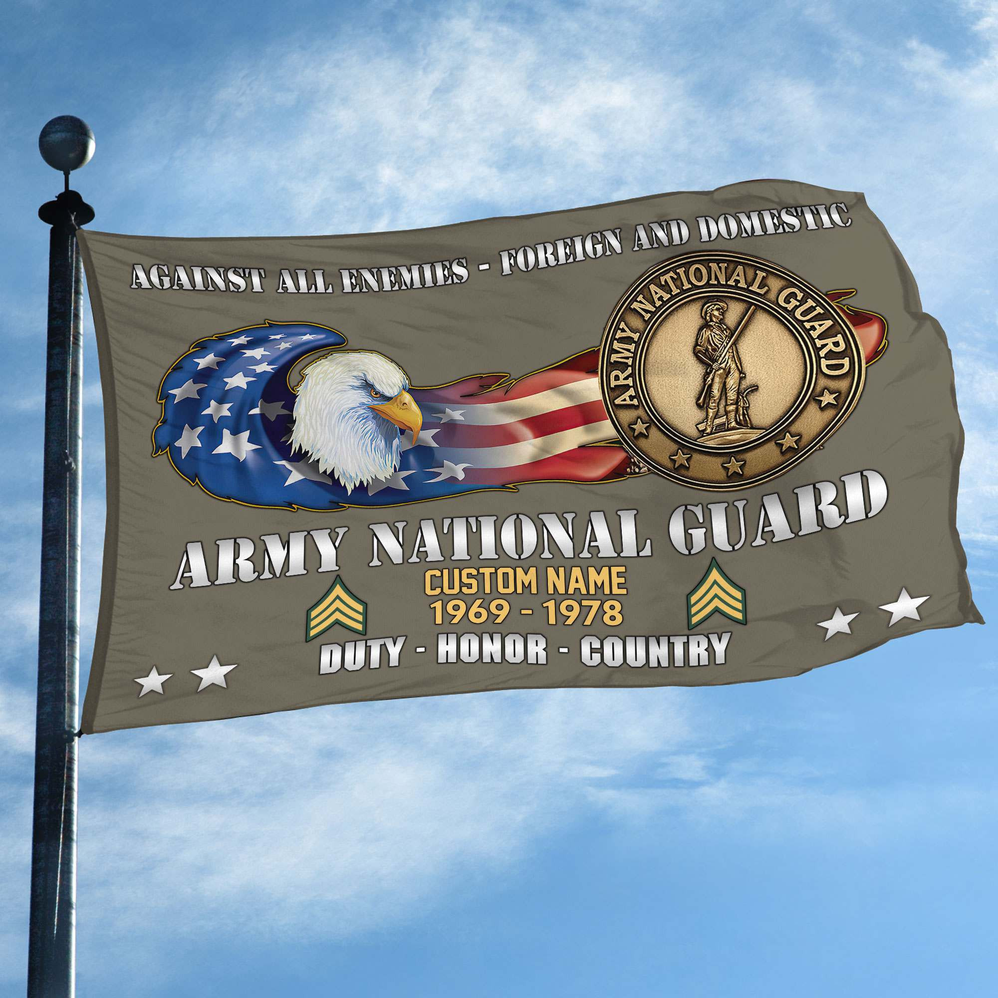 Unique Custom Name, Rank, Year, Army National Guard Grommet Flag VPVC108008, Gift For Army National Guard Veteran, Gifts For Dad, For Husband, Best Gifts On Father’s Day, Independence Day, Veterans Day. Unique Custom Name, Rank, Year, Army National Guard Grommet Flag VPVC108008, Gift For Army National Guard Veteran, Gifts For Dad, For Husband, Best Gifts On Father’s Day, Independence Day, Veterans Day.