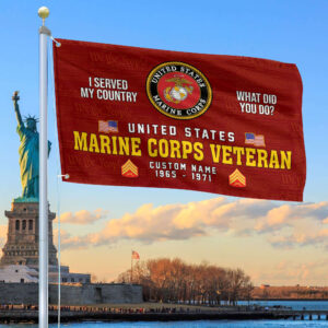 Unique Custom Name, Rank, Year, USMC Grommet Flag VPVC106703, Gift For Marine Veteran, Gifts For Dad, For Husband, Best Gifts On Father’s Day, Independence Day, Veterans Day.
