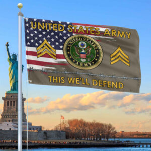 Unique Custom Name, Rank US Army Grommet Flag VPVC109610, Gifts For Army Veteran, Gifts For Dad, For Husband, Best Gifts On Father’s Day, Independence Day, Veterans Day.