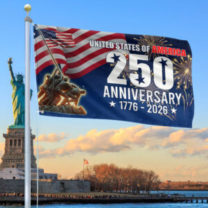 Premium America 250th Anniversary Grommet Flag VPVC120104, America 250th Flag, America 250th Birthday, Best Gifts On Independence Day, Veterans Day.