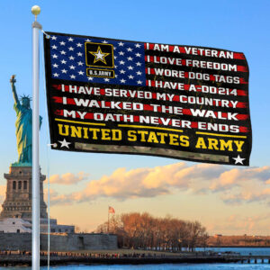 Premium US Army Veteran Grommet Flag Gift For Veterans Day, Father’s Day, Memorial Day VPVC100101