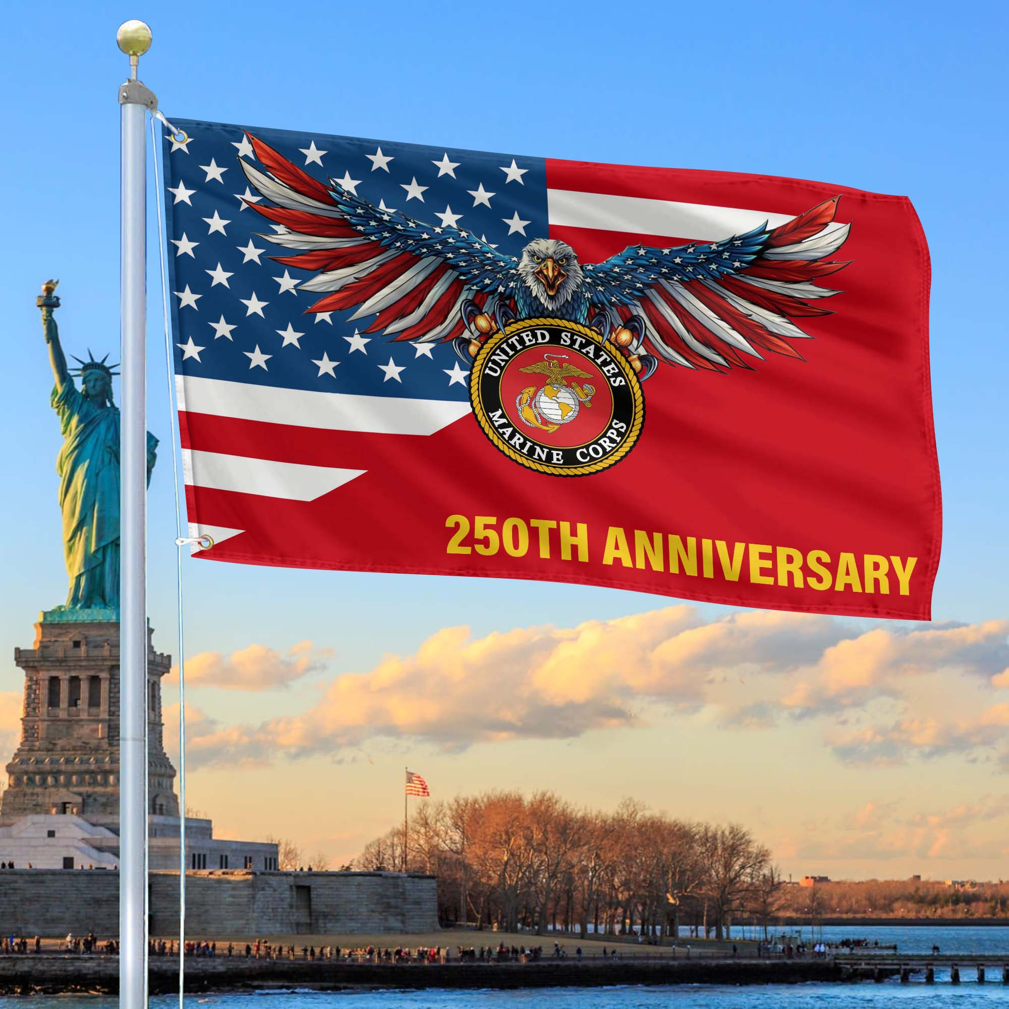 Premium USMC Grommet Flag VPVC120061, 250th Anniversary Marine Corps Flag, Gifts For Marine Veteran, Best Gifts On Father’s Day, Veterans Day. Premium USMC Grommet Flag VPVC120061, 250th Anniversary Marine Corps Flag, Gifts For Marine Veteran, Best Gifts On Father’s Day, Veterans Day.