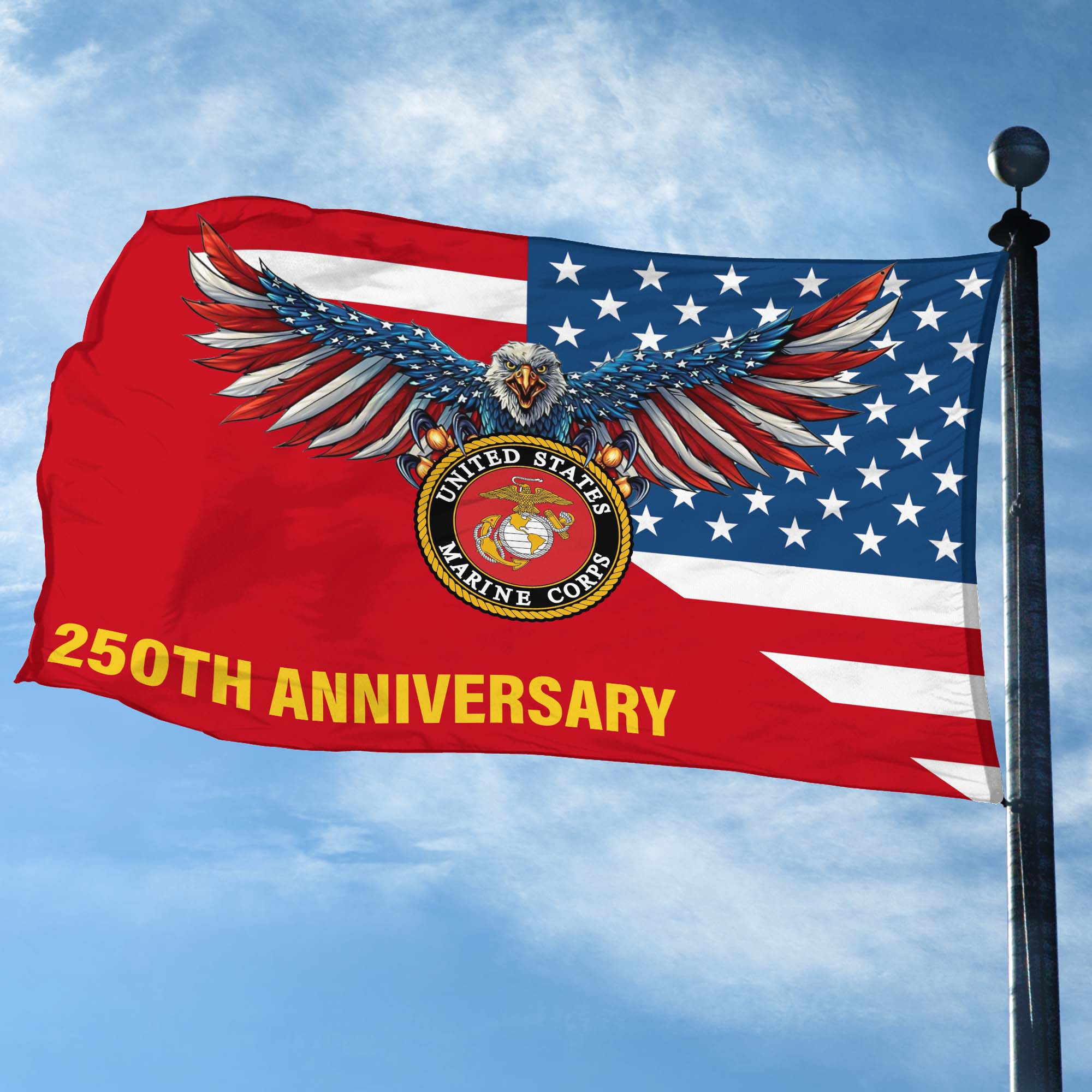 Premium USMC Grommet Flag VPVC120061, 250th Anniversary Marine Corps Flag, Gifts For Marine Veteran, Best Gifts On Father’s Day, Veterans Day. Premium USMC Grommet Flag VPVC120061, 250th Anniversary Marine Corps Flag, Gifts For Marine Veteran, Best Gifts On Father’s Day, Veterans Day.