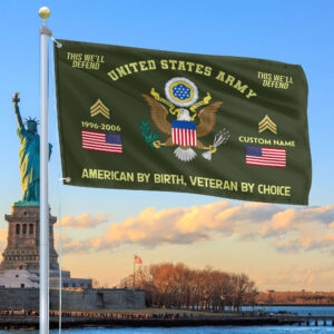 Premium Custom Name, Rank, Year, US Army Grommet Flag VPVC108101, Gift For Army Veteran, Gifts For Dad, For Husband, Best Gifts On Father’s Day, Independence Day, Veterans Day.