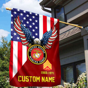 Premium Custom USMC Veteran Flag VPVC110803, Gift For Marine Veteran, American Flag, Patriotic Flag, Garden Flag, House Flag, Gifts On Father’s Day, Independence Day, Veterans Day.