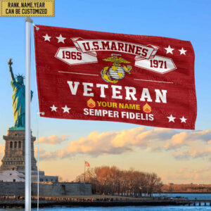 Premium Personalized USMC Veteran Grommet Flag, Gift For Marine Veteran, Gift For Veterans Day, Memorial Day, Father’s Day VPVC104303