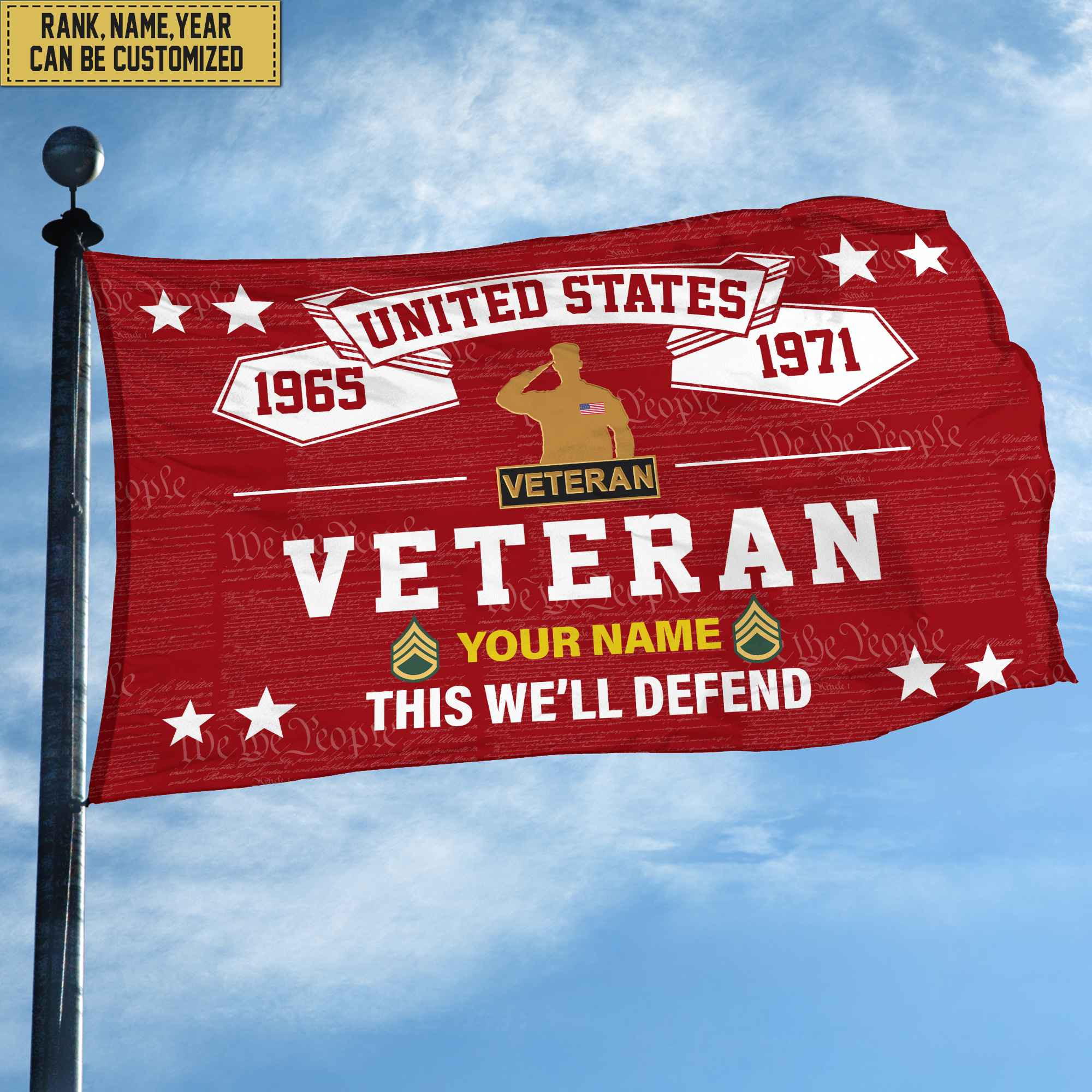Premium Personalized US Veteran Grommet Flag, Gift For US Veteran, Gift For Veterans Day, Memorial Day, Father’s Day VPVC104307 Premium Personalized US Veteran Grommet Flag, Gift For US Veteran, Gift For Veterans Day, Memorial Day, Father’s Day VPVC104307