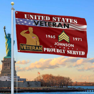 Premium US Veteran Grommet Flag VPVC109407, Custom Name, Rank, Year, Gifts For US Veteran, Best Gifts On Father’s Day, Armed Forces Day, Independence Day, Veterans Day.