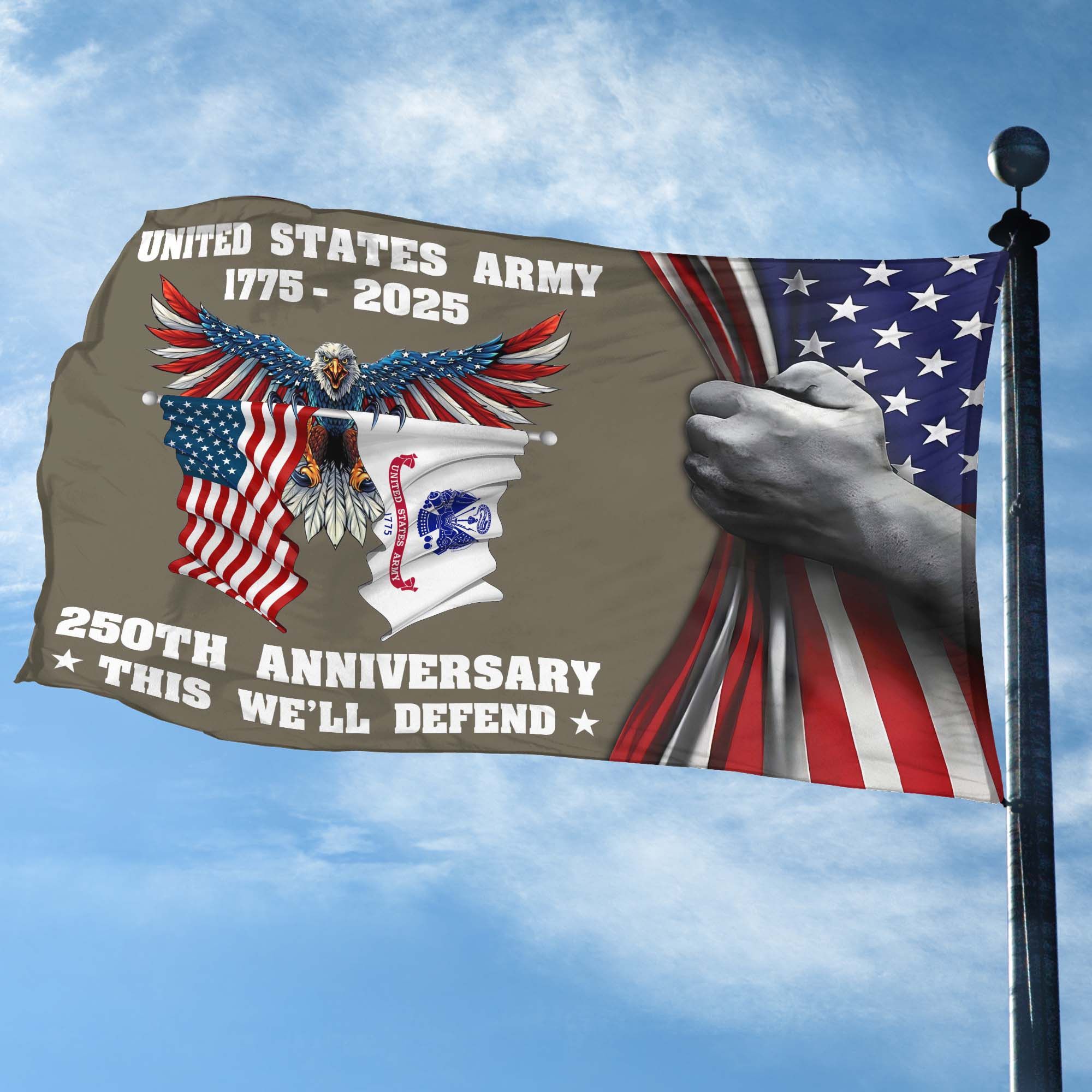 Premium 250th Anniversary Of The Army Grommet Flag VPVC120009, Gifts For Army Veteran, Best Gifts On Father’s Day, Veterans Day. Premium 250th Anniversary Of The Army Grommet Flag VPVC120009, Gifts For Army Veteran, Best Gifts On Father’s Day, Veterans Day.