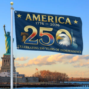 Premium America 250th Anniversary Grommet Flag VPVC120068, America 250th Flag, America 250th Birthday, Best Gifts On Independence Day, Veterans Day.