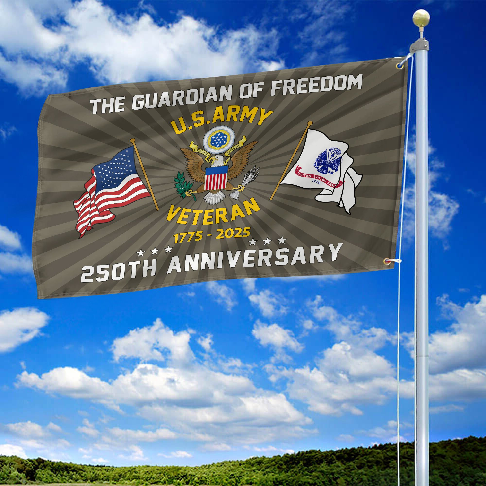 Premium 250th Anniversary Of The Army Grommet Flag VPVC120054, Gifts For Army Veteran, Best Gifts On Father’s Day, Veterans Day. Premium 250th Anniversary Of The Army Grommet Flag VPVC120054, Gifts For Army Veteran, Best Gifts On Father’s Day, Veterans Day.