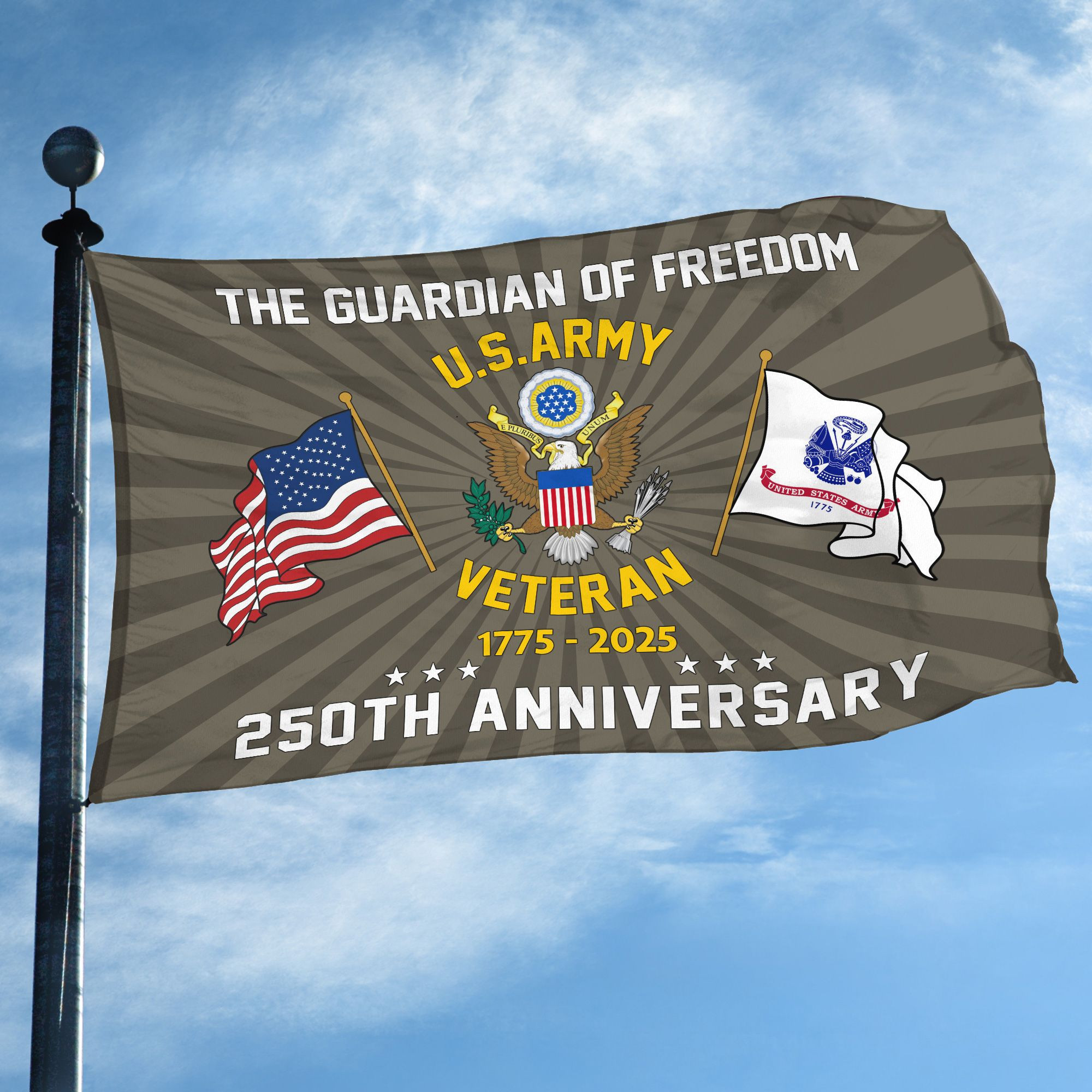 Premium 250th Anniversary Of The Army Grommet Flag VPVC120054, Gifts For Army Veteran, Best Gifts On Father’s Day, Veterans Day. Premium 250th Anniversary Of The Army Grommet Flag VPVC120054, Gifts For Army Veteran, Best Gifts On Father’s Day, Veterans Day.