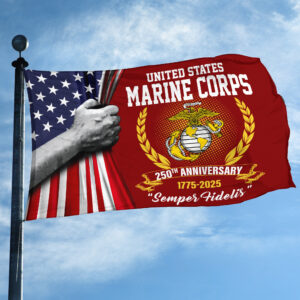 Premium USMC Grommet Flag VPVC120041, 250th Anniversary Marine Corps Flag, Gifts For Marine Veteran, Best Gifts On Father's Day, Veterans Day. 2 1753438188536.jpg