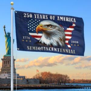 Premium America 250th Anniversary Grommet Flag VPVC120101, America 250th Flag, America 250th Birthday, Best Gifts On Independence Day, Veterans Day.