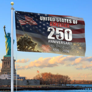 Premium America 250th Anniversary Grommet Flag VPVC120093, America 250th Flag, America 250th Birthday, Best Gifts On Independence Day, Veterans Day.