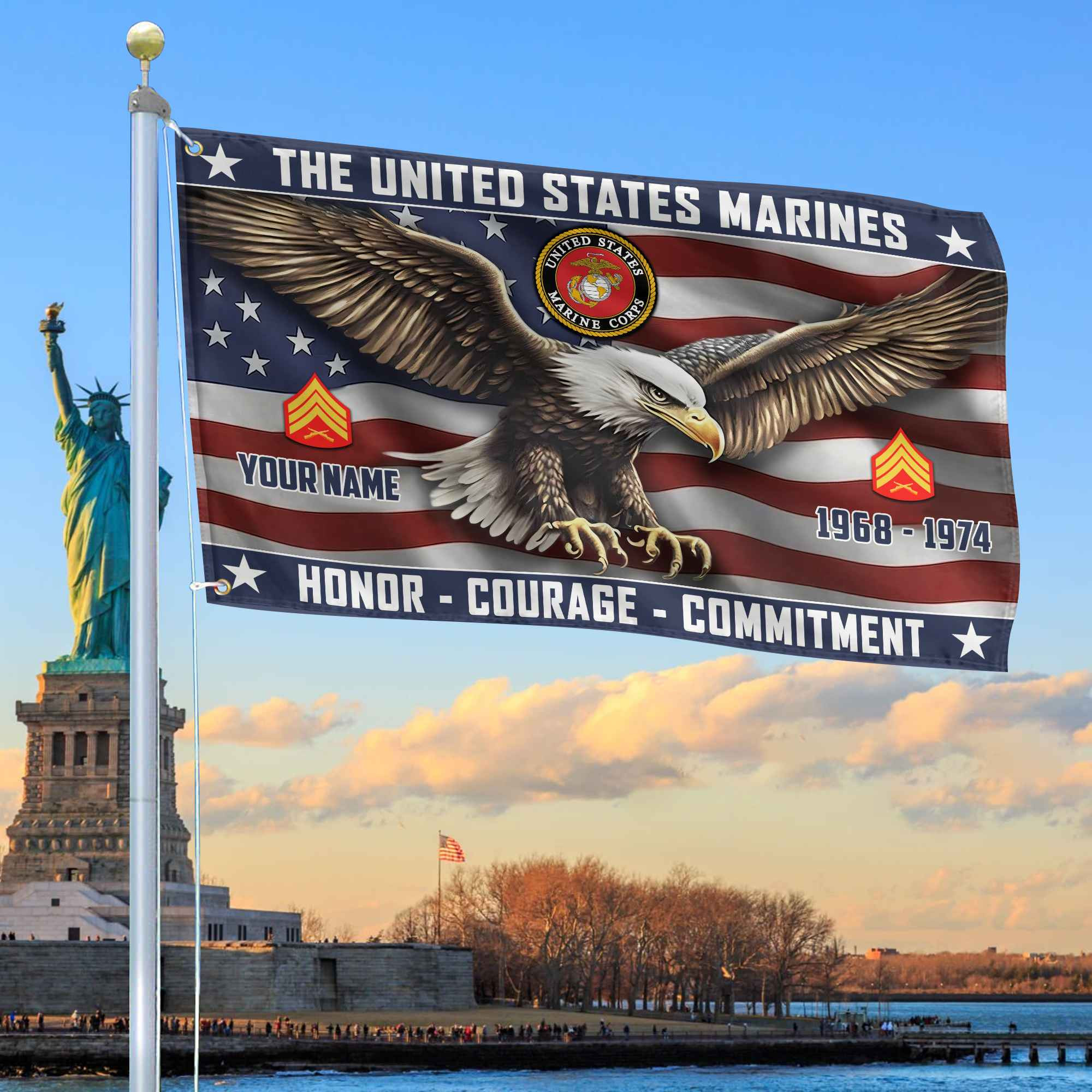 USMC Custom Grommet Flag VPVC105403, Gifts For Marine Veteran, Best Gifts On Father’s Day, Armed Forces Day, Independence Day, Veterans Day. USMC Custom Grommet Flag VPVC105403, Gifts For Marine Veteran, Best Gifts On Father’s Day, Armed Forces Day, Independence Day, Veterans Day.