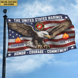 USMC Custom Grommet Flag VPVC105403, Gifts For Marine Veteran, Best Gifts On Father's Day, Armed Forces Day, Independence Day, Veterans Day. 2 1741873718050.jpg
