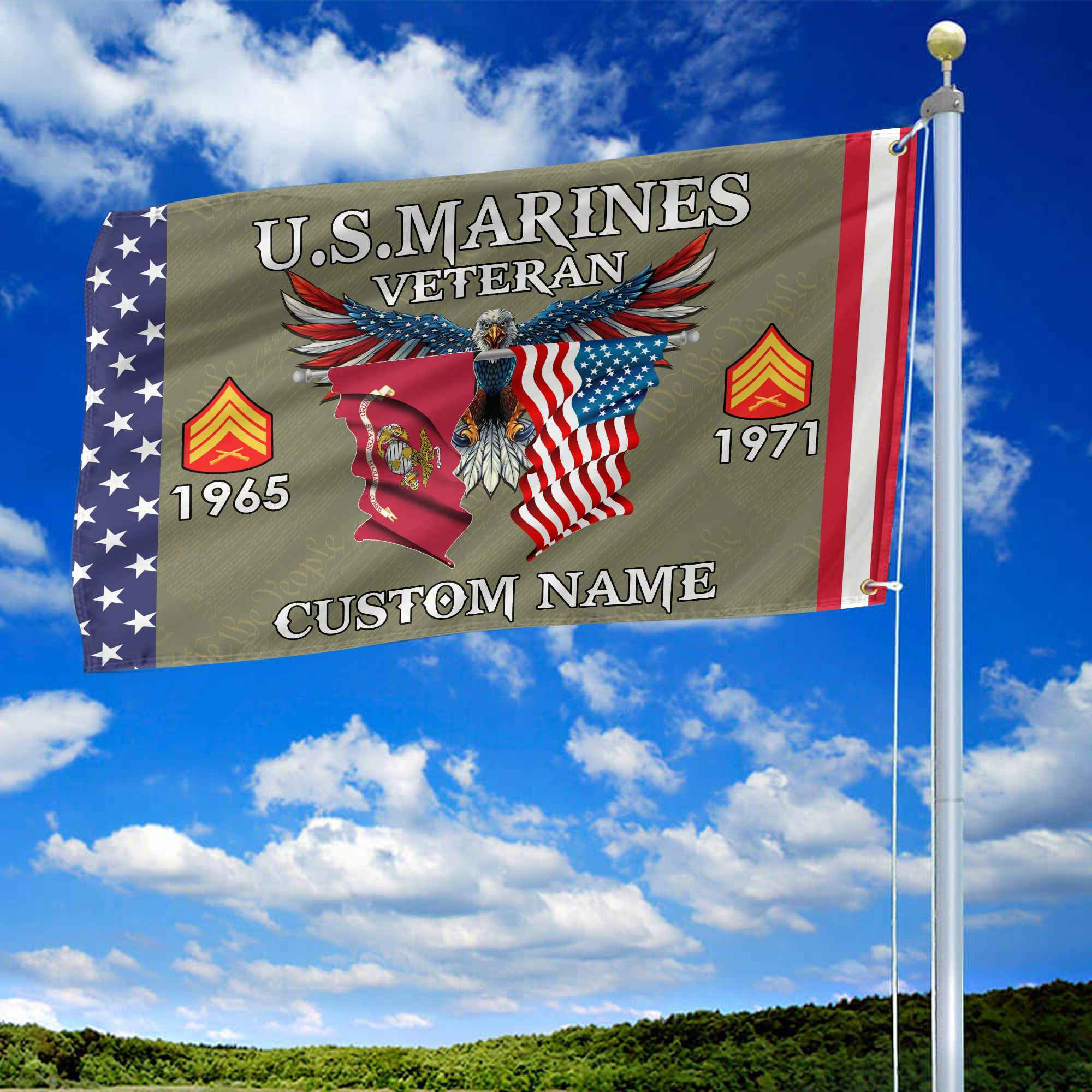 USMC Custom Grommet Flag VPVC109311, Gifts For Marine Veteran, Best Gifts On Father’s Day, Armed Forces Day, Independence Day, Veterans Day. USMC Custom Grommet Flag VPVC109311, Gifts For Marine Veteran, Best Gifts On Father’s Day, Armed Forces Day, Independence Day, Veterans Day.
