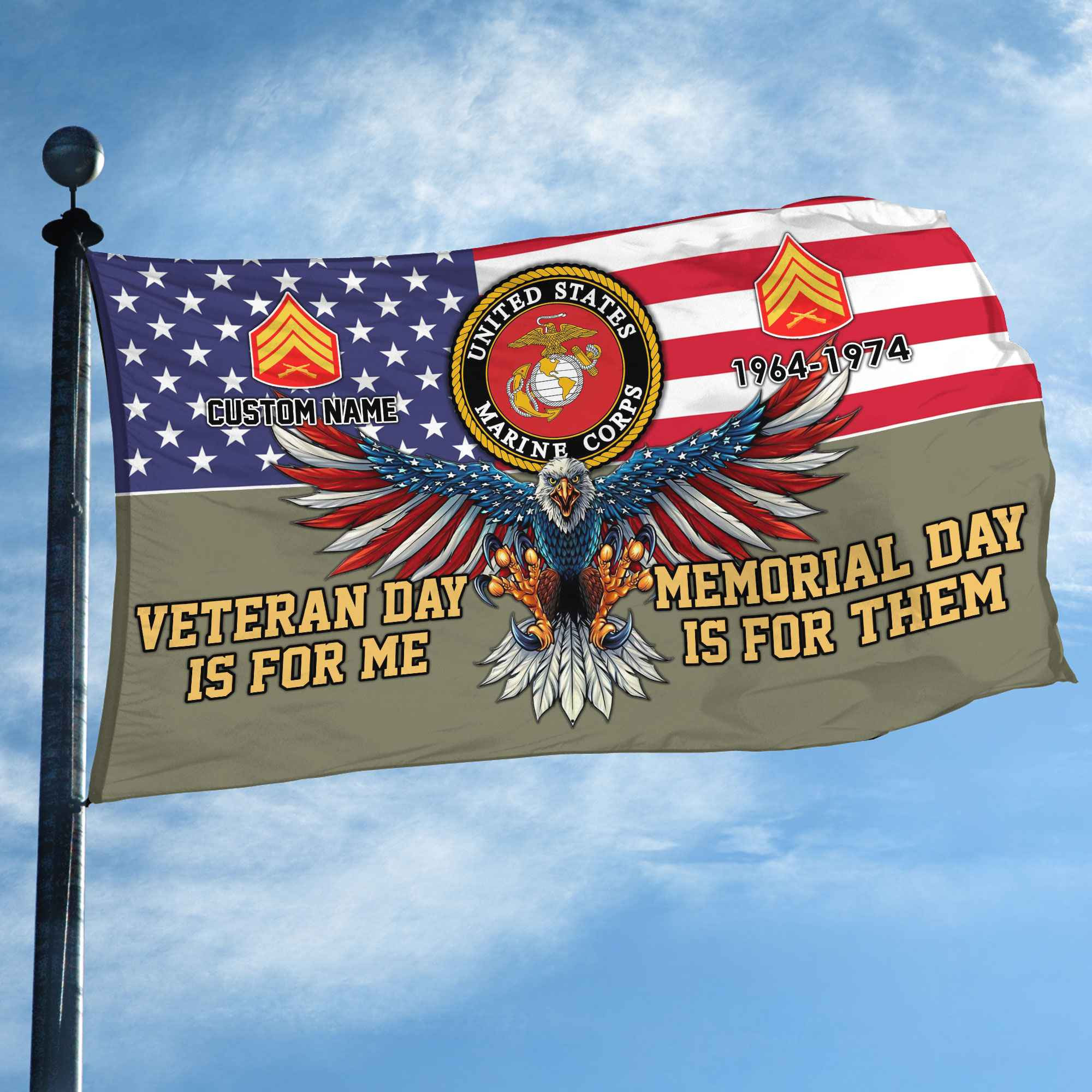 USMC Custom Grommet Flag VPVC106811, Gifts For Marine Veteran, Best Gifts On Father’s Day, Armed Forces Day, Independence Day, Veterans Day. USMC Custom Grommet Flag VPVC106811, Gifts For Marine Veteran, Best Gifts On Father’s Day, Armed Forces Day, Independence Day, Veterans Day.