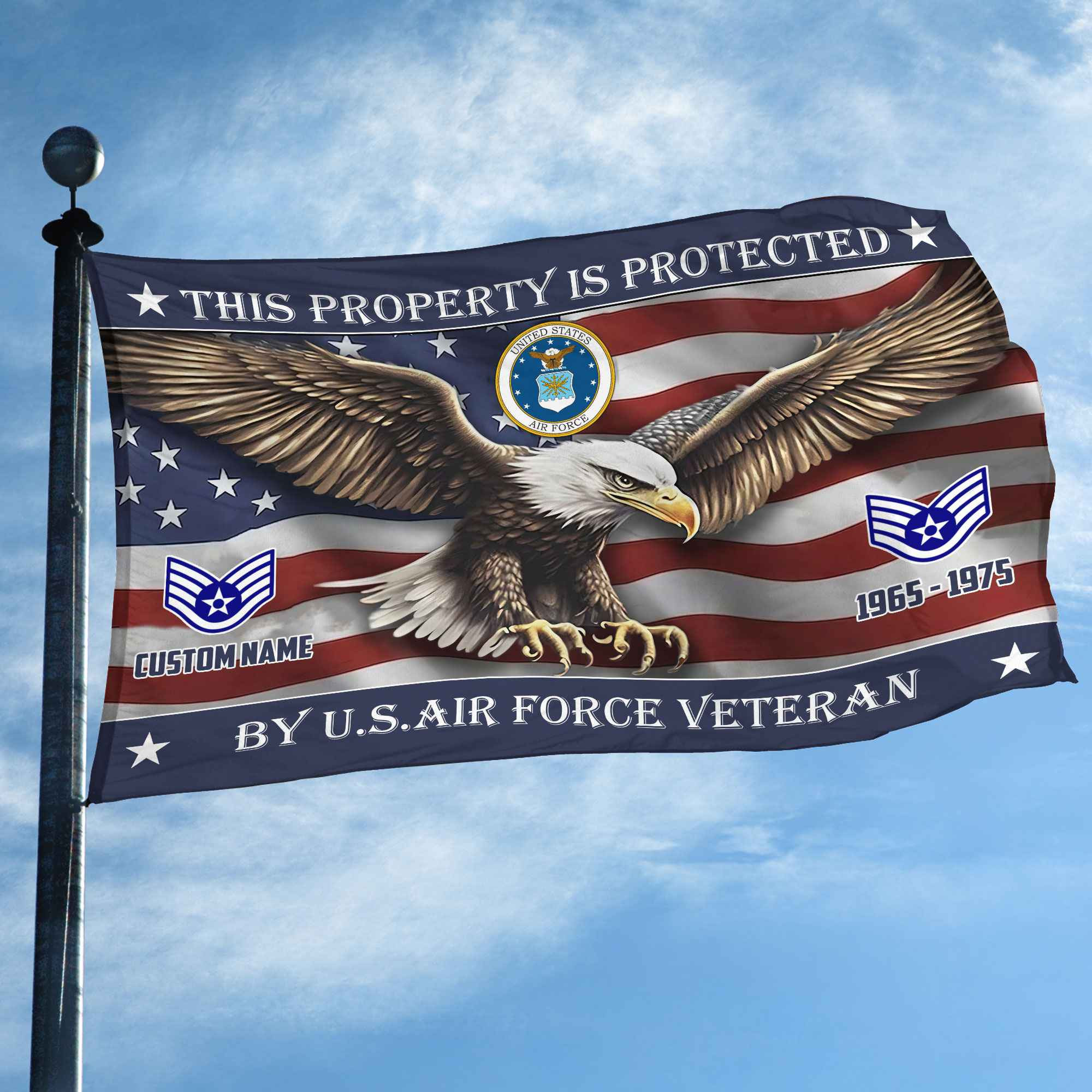 Unique Custom Name, Rank, Year, USAF Grommet Flag VPVC108504, Gifts For Airforce Veteran, Gifts For Dad, For Husband, Best Gifts On Father’s Day, Independence Day, Veterans Day. Unique Custom Name, Rank, Year, USAF Grommet Flag VPVC108504, Gifts For Airforce Veteran, Gifts For Dad, For Husband, Best Gifts On Father’s Day, Independence Day, Veterans Day.