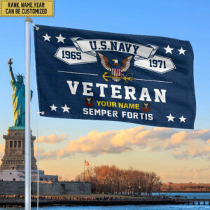 Premium Personalized US Navy Veterans Grommet Flag, Gift For Navy Veteran, Gift For Veterans Day, Memorial Day, Father’s Day VPVC104302