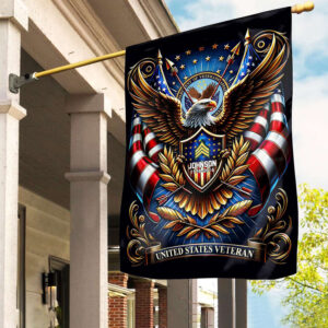 US Veteran Flag VPVC110407, Custom Name, Rank, Year, Gift For US Veteran, American Flag, Patriotic Flag, Garden Flag, House Flag, Best Gifts On Father’s Day, Independence Day, Veterans Day.