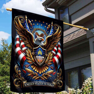 US Veteran Flag VPVC110407, Custom Name, Rank, Year, Gift For US Veteran, American Flag, Patriotic Flag, Garden Flag, House Flag, Best Gifts On Father's Day, Independence Day, Veterans Day. 1 1742977283013.jpg