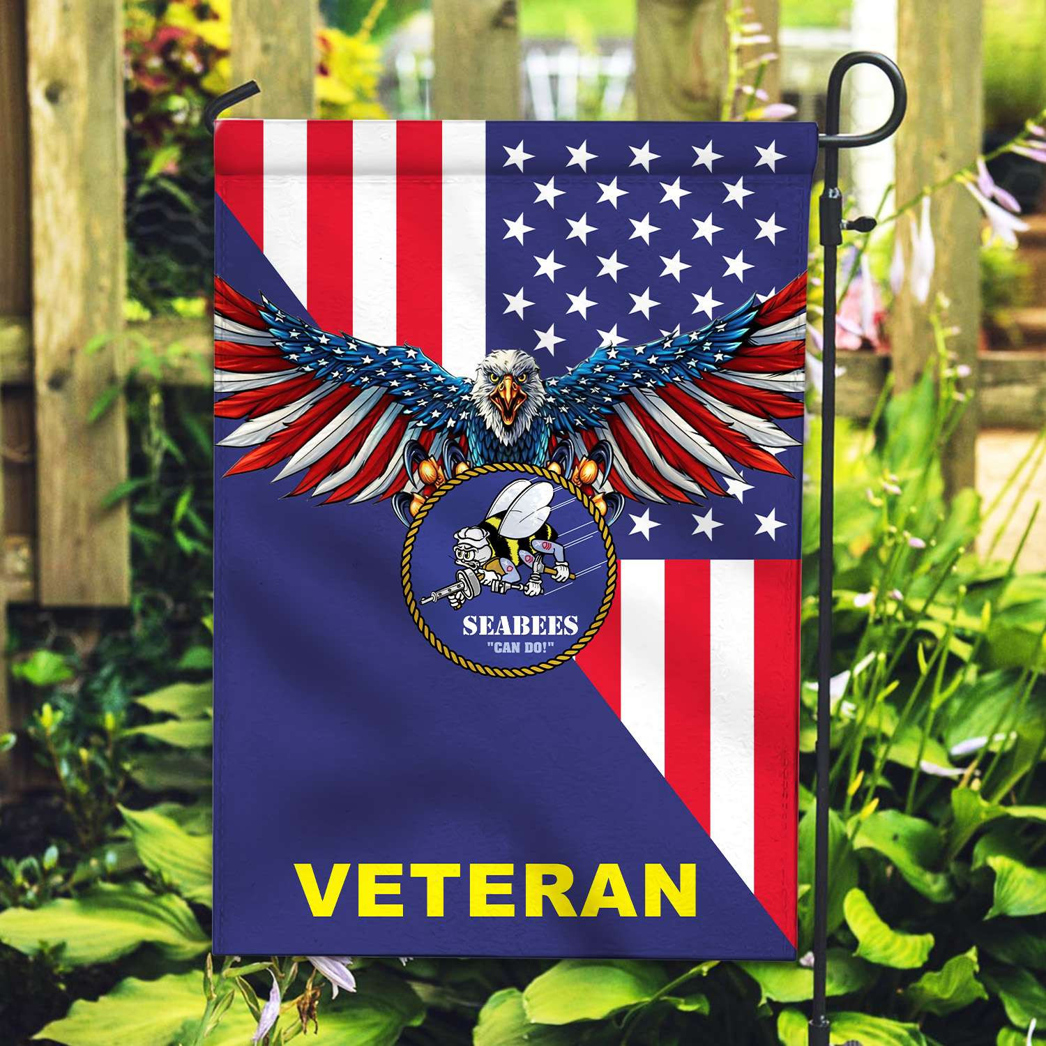 Premium Seabees Can Do US Veteran Grommet Flag NPVC251102 Premium Seabees Can Do US Veteran Grommet Flag NPVC251102