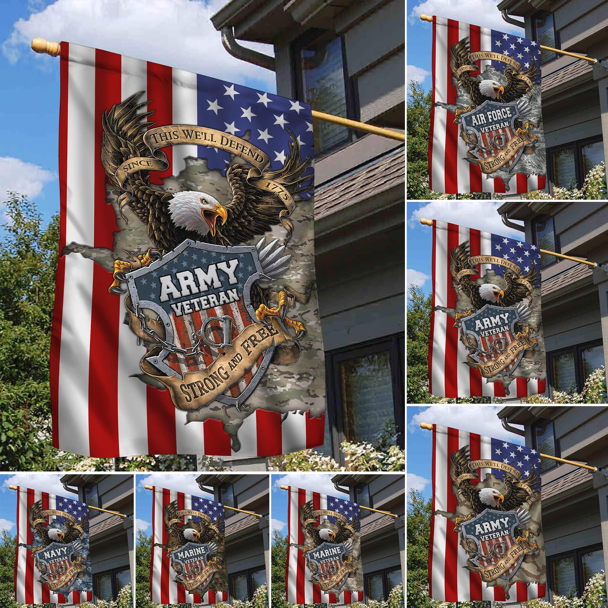 U.S Multiple Service Veteran Flag TVN070101 U.S Multiple Service Veteran Flag TVN070101