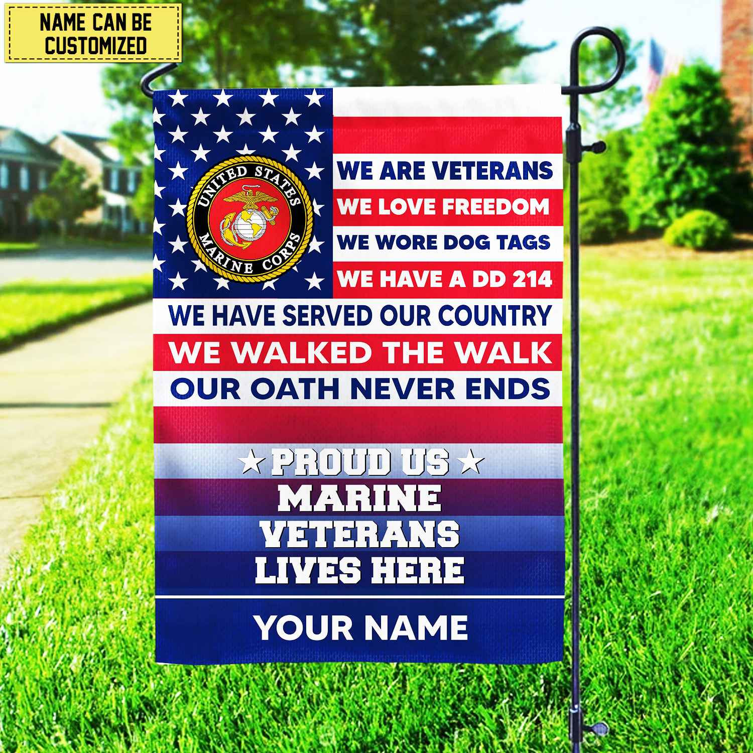 Premium Pesonalized USMC Veteran Flag BPVC290810 Premium Pesonalized USMC Veteran Flag BPVC290810