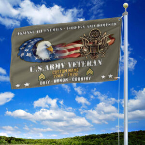 Unique Custom Name, Rank, Year, US Army Grommet Flag VPVC108010, Gift For Army Veteran, Gifts For Dad, For Husband, Best Gifts On Father's Day, Independence Day, Veterans Day. 2 1741321729693.jpg