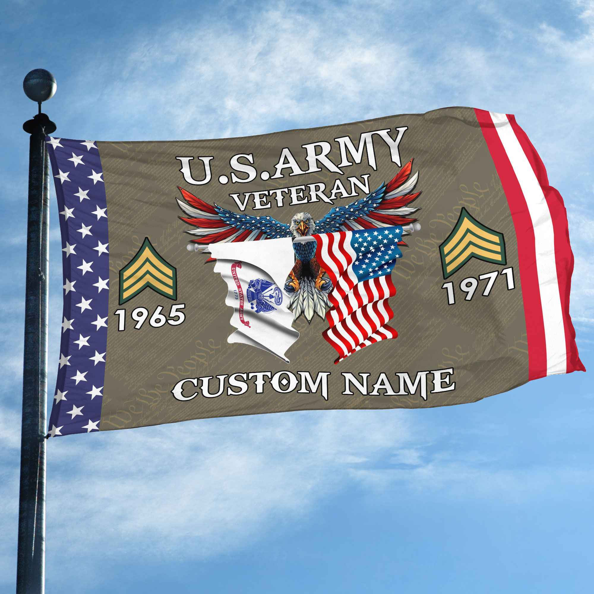 US Army Custom Grommet Flag VPVC109310, Gifts For Army Veteran, Best Gifts On Father’s Day, Armed Forces Day, Independence Day, Veterans Day. US Army Custom Grommet Flag VPVC109310, Gifts For Army Veteran, Best Gifts On Father’s Day, Armed Forces Day, Independence Day, Veterans Day.
