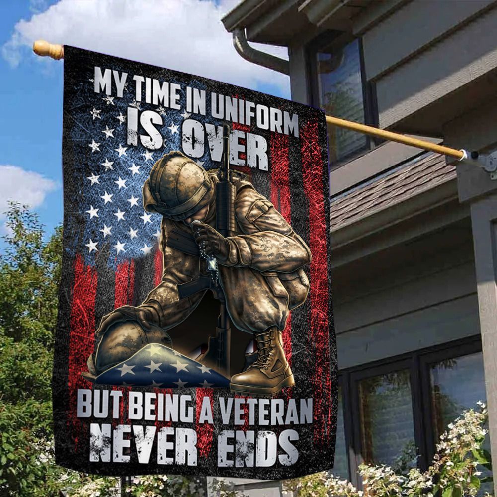 Premium A Veteran Never Ends Flag TVN091002 Premium A Veteran Never Ends Flag TVN091002