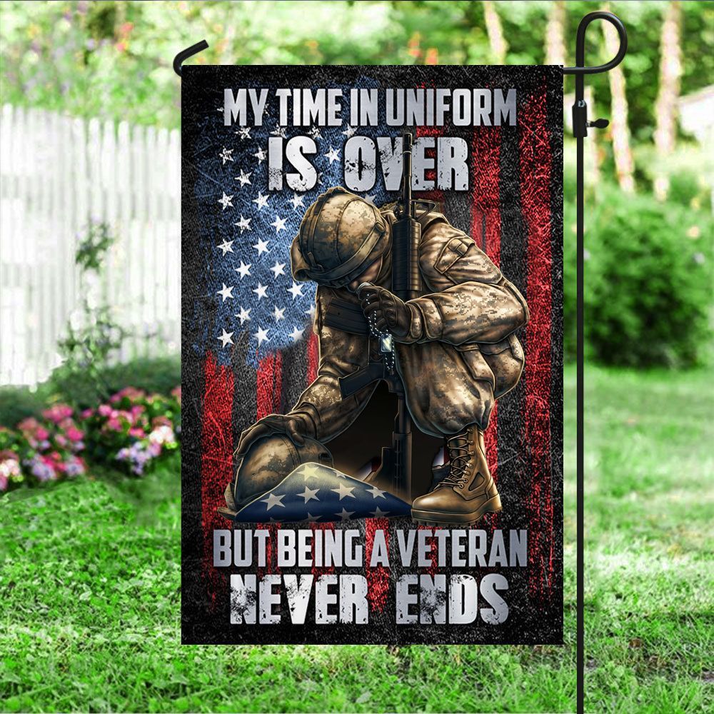 Premium A Veteran Never Ends Flag TVN091002 Premium A Veteran Never Ends Flag TVN091002