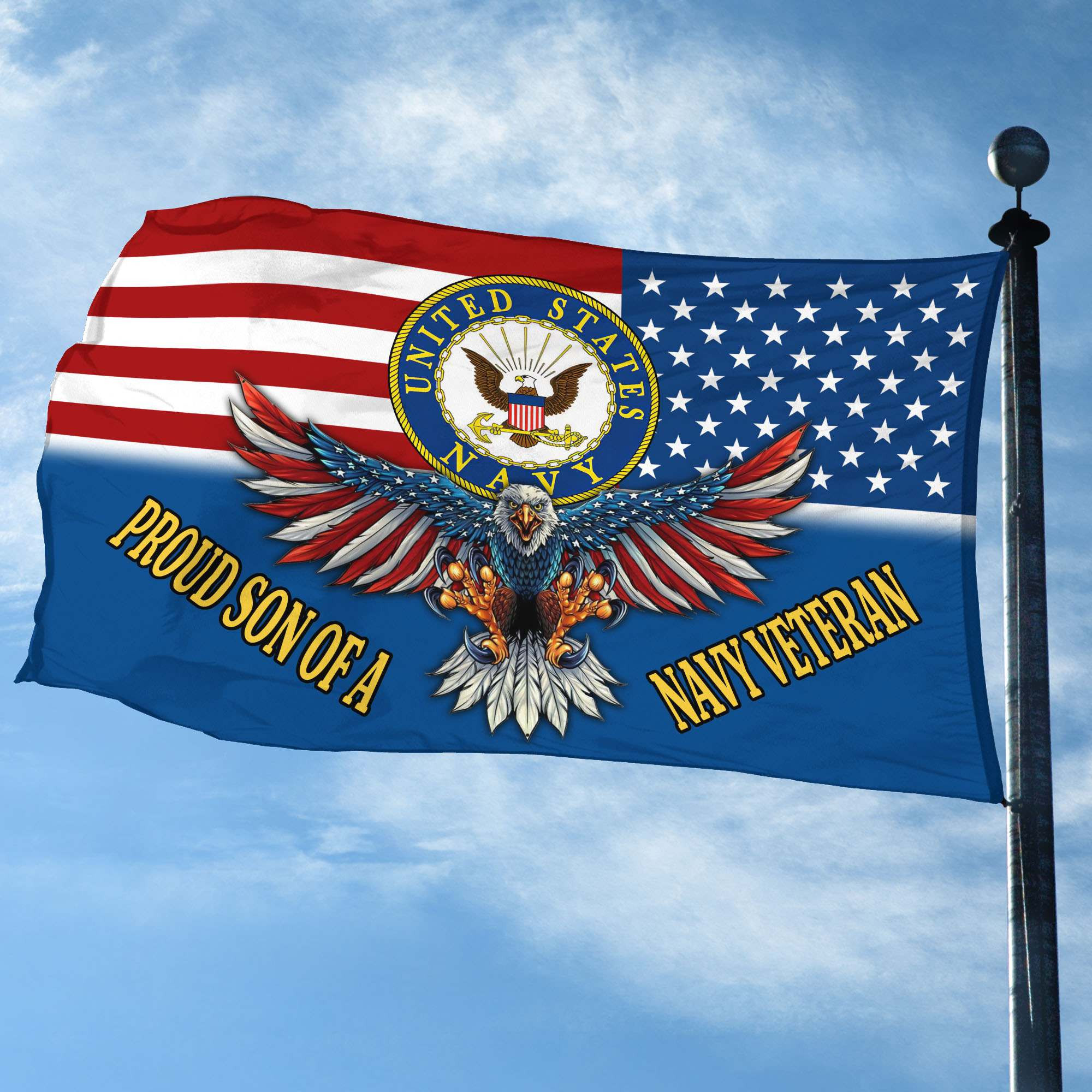 Premium Proud Son Of A Navy Veteran Grommet Flag CPVC140810, Best Gifts On Father’s Day, Independence Day, Veterans Day. Premium Proud Son Of A Navy Veteran Grommet Flag CPVC140810, Best Gifts On Father’s Day, Independence Day, Veterans Day.