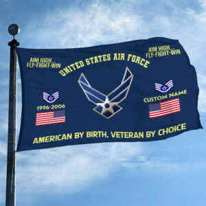 Premium Custom Name, Rank, Year, USAF Grommet Flag VPVC108112, Gift For Air Force Veteran, Gifts For Dad, For Husband, Best Gifts On Father's Day, Independence Day, Veterans Day. 2 1741331729433.jpg