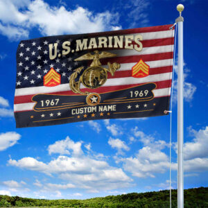 Premium USMC Grommet Flag VPVC108903, Custom Name, Rank, Year, Gifts For Marine Veteran, Best Gifts On Father's Day, Armed Forces Day, Independence Day, Veterans Day. 1 1741668711053.jpg